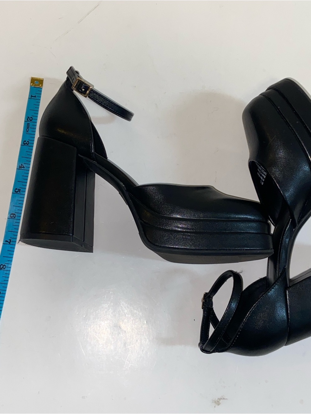 wild fable Black Platform Ankle-Strap Block Heels - Picture 6 of 14